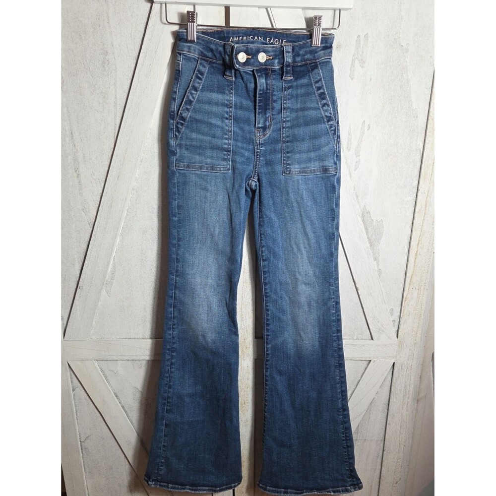 American Eagle Super High Rise Flare Jeans Size 000